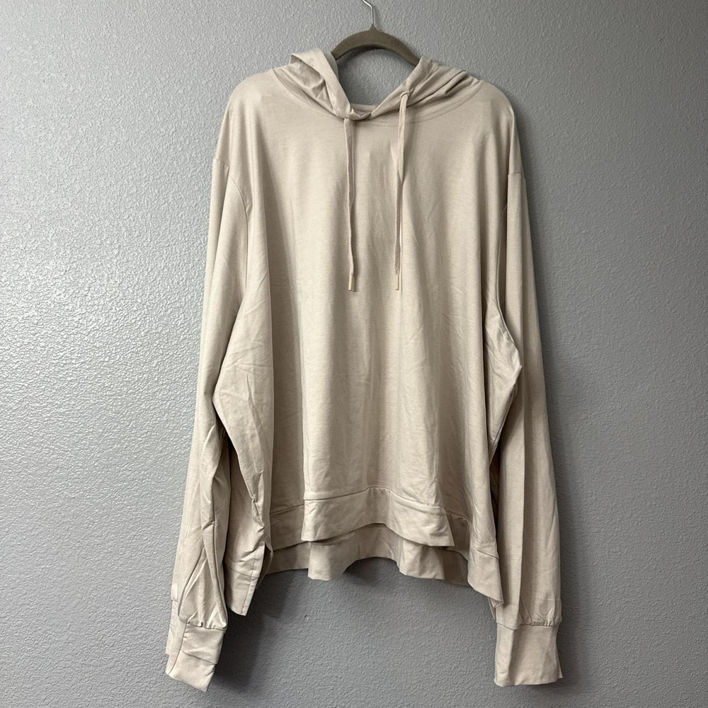 All In Motion Beige Lightweight Hoodie with Drawstring